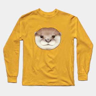 Asian Small Clawed Otter Face 2 Long Sleeve T-Shirt